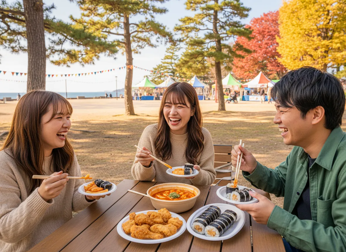 友だちと韓国グルメを囲んで笑顔